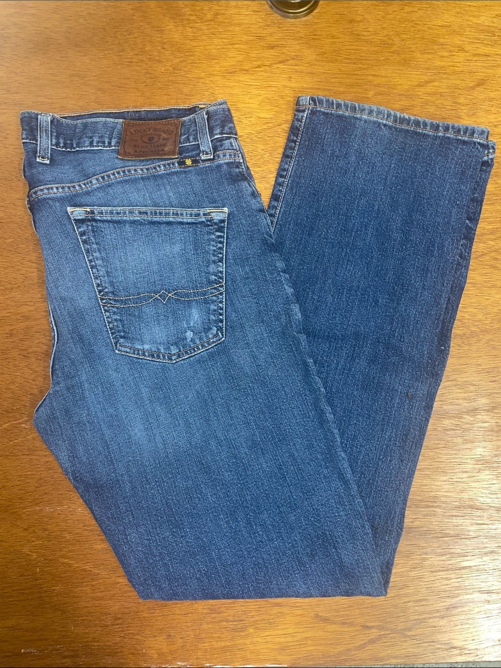 Lucky Brand Men's Straight Jeans in Dark Blue Denim 34x32